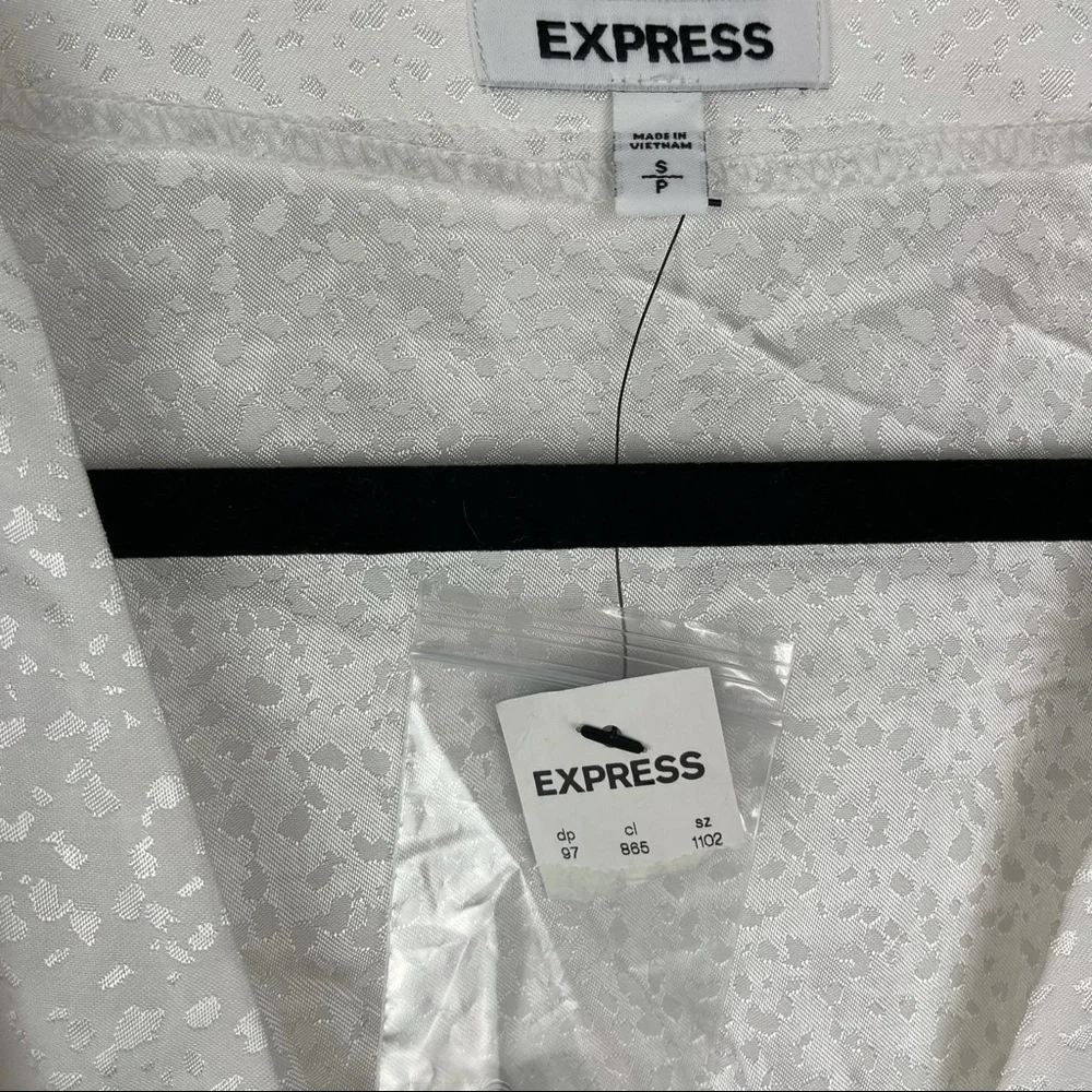 Express NWT white cream leopard blouse small